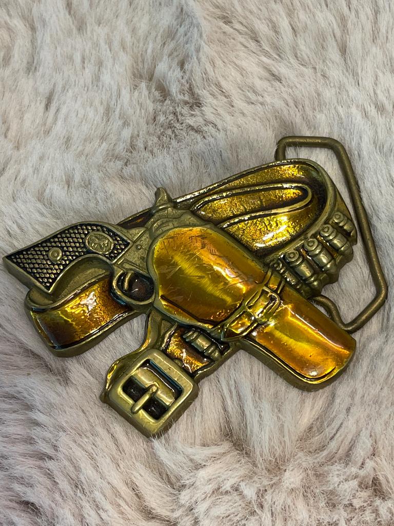 Vintage western bronzen gesp baron buckles, Ophalen of Verzenden, Overige kleuren, Minder dan 95 cm