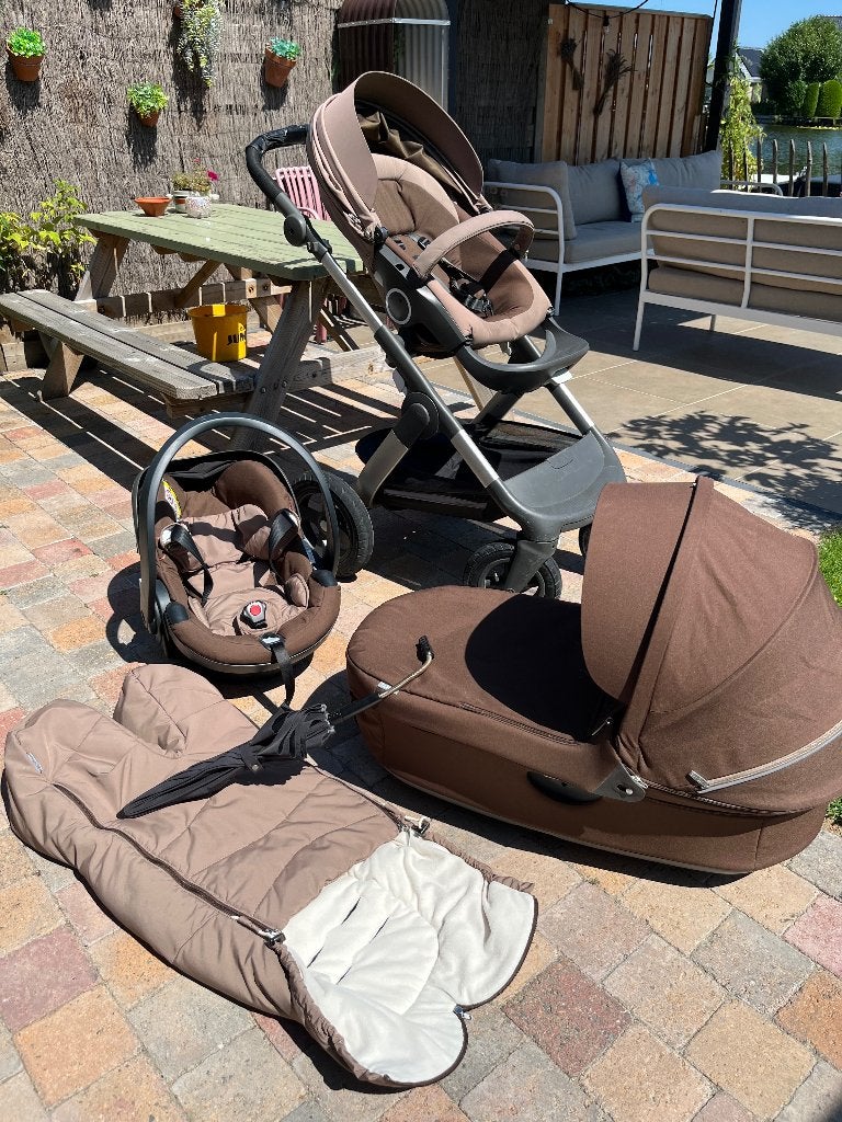 Stokke Explorer complete set kinderwagen, Gebruikt, Verstelbare duwstang, Combiwagen, Ophalen