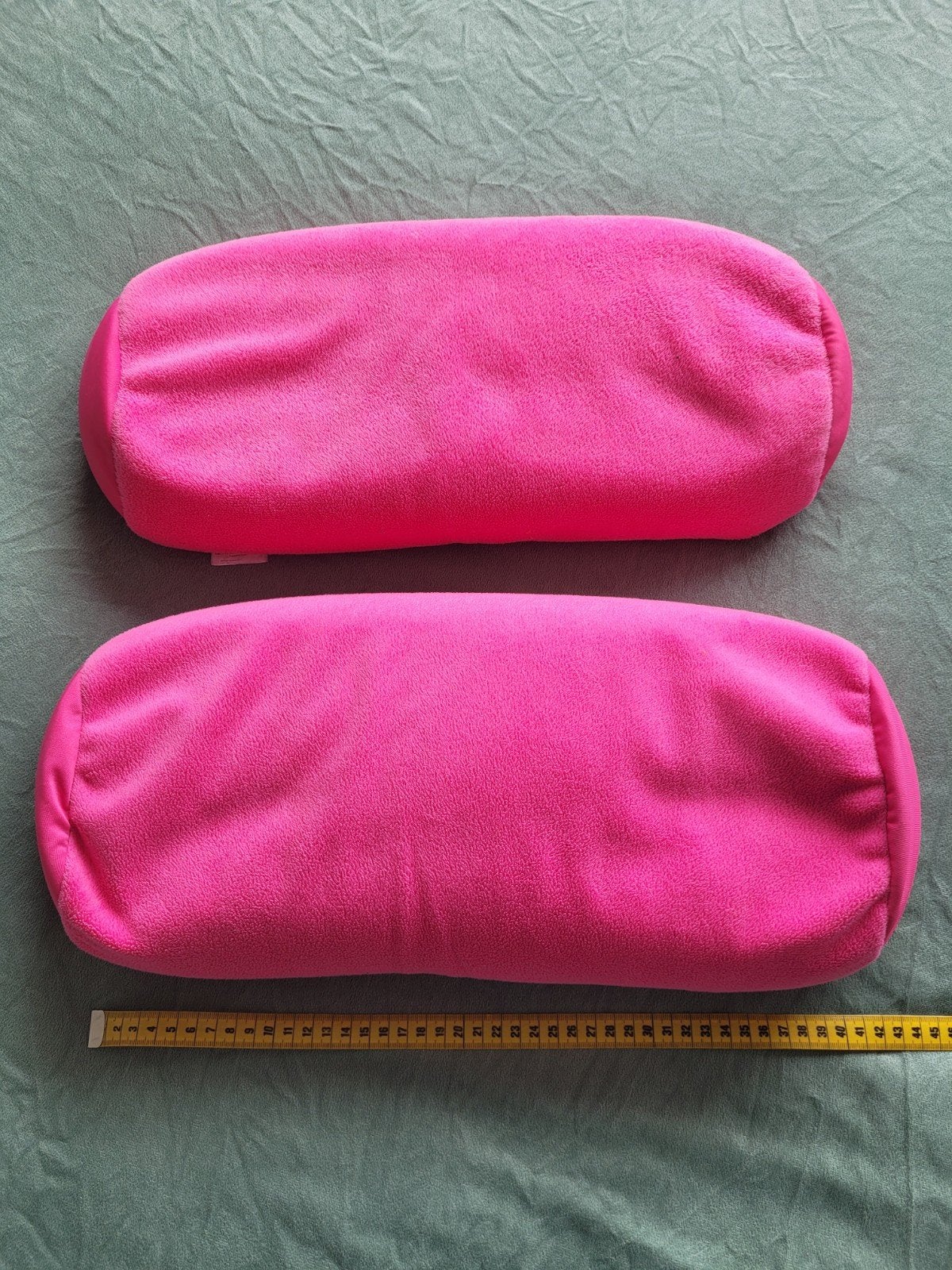 2 roze rolkussens, circa 40 cm lang, Gebruikt, Ophalen of Verzenden, Rolkussen, Roze