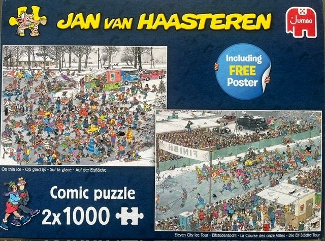 op glad ijs / elfstedentocht, Ophalen of Verzenden, Meer dan 1500 stukjes, Gebruikt, Legpuzzel
