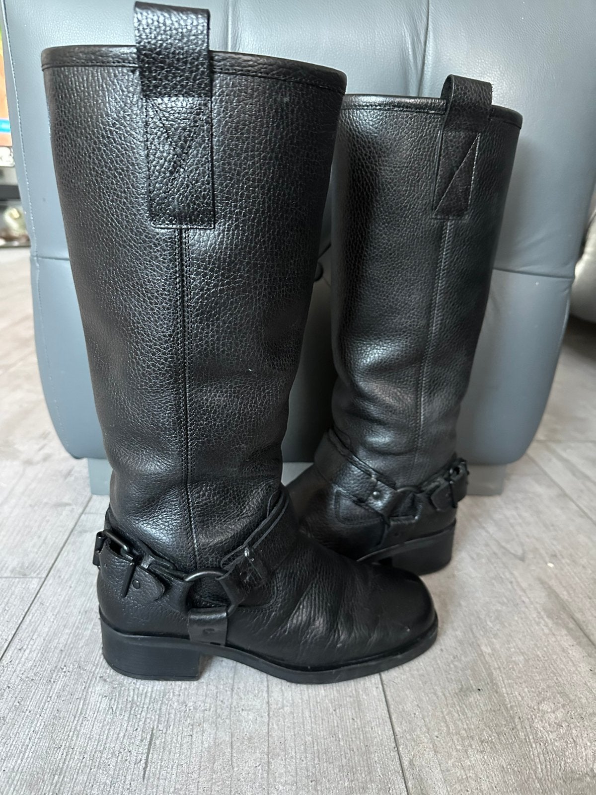 Juul e Belle , hoge laarzen , zwart, leer, biker model , 39, Hoge laarzen, Zwart, Ophalen of Verzenden, Zo goed als nieuw