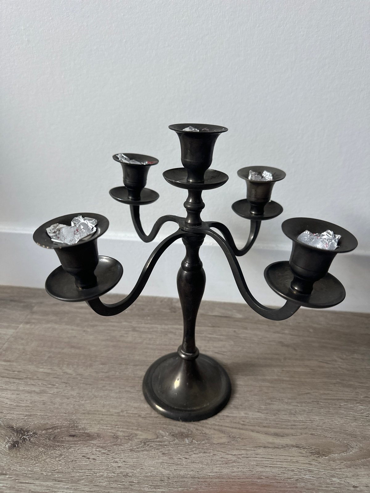 Antieke Vijfarmige Kandelaar, Antiek en Kunst, Ophalen of Verzenden, Koper of Brons