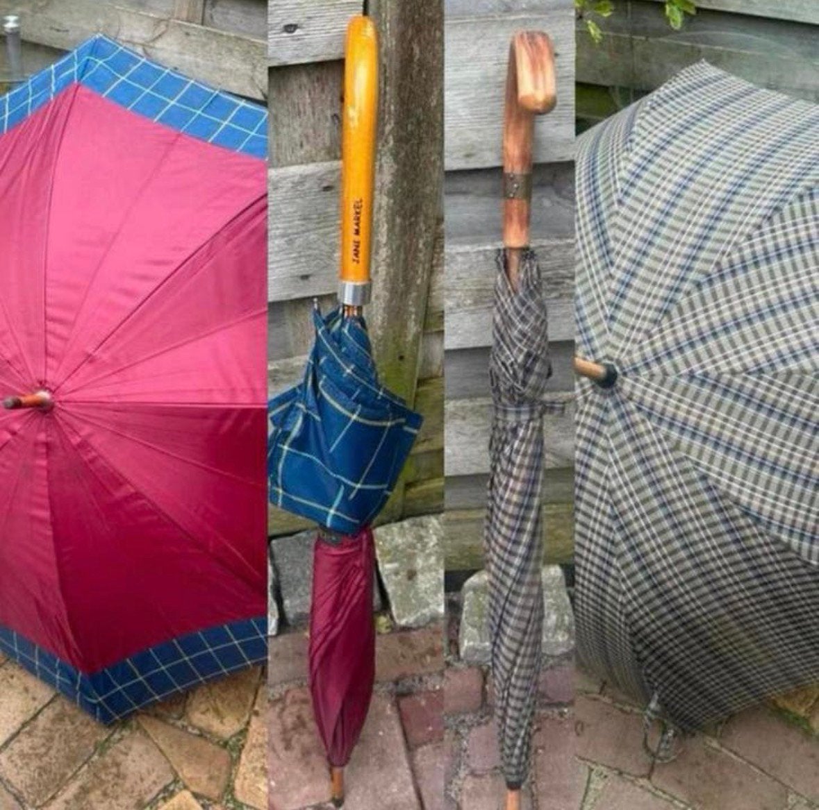 Twee Retro Vintage klassieke paraplu’s, Sieraden, Tassen en Uiterlijk, Ophalen of Verzenden, Gebruikt