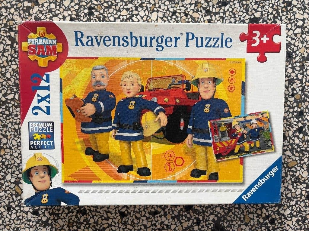Ravensburger puzzel Brandweerman Sam 3+ 2x 12 stukjes, Ophalen of Verzenden, 10 tot 50 stukjes, Gebruikt, 4 tot 6 jaar