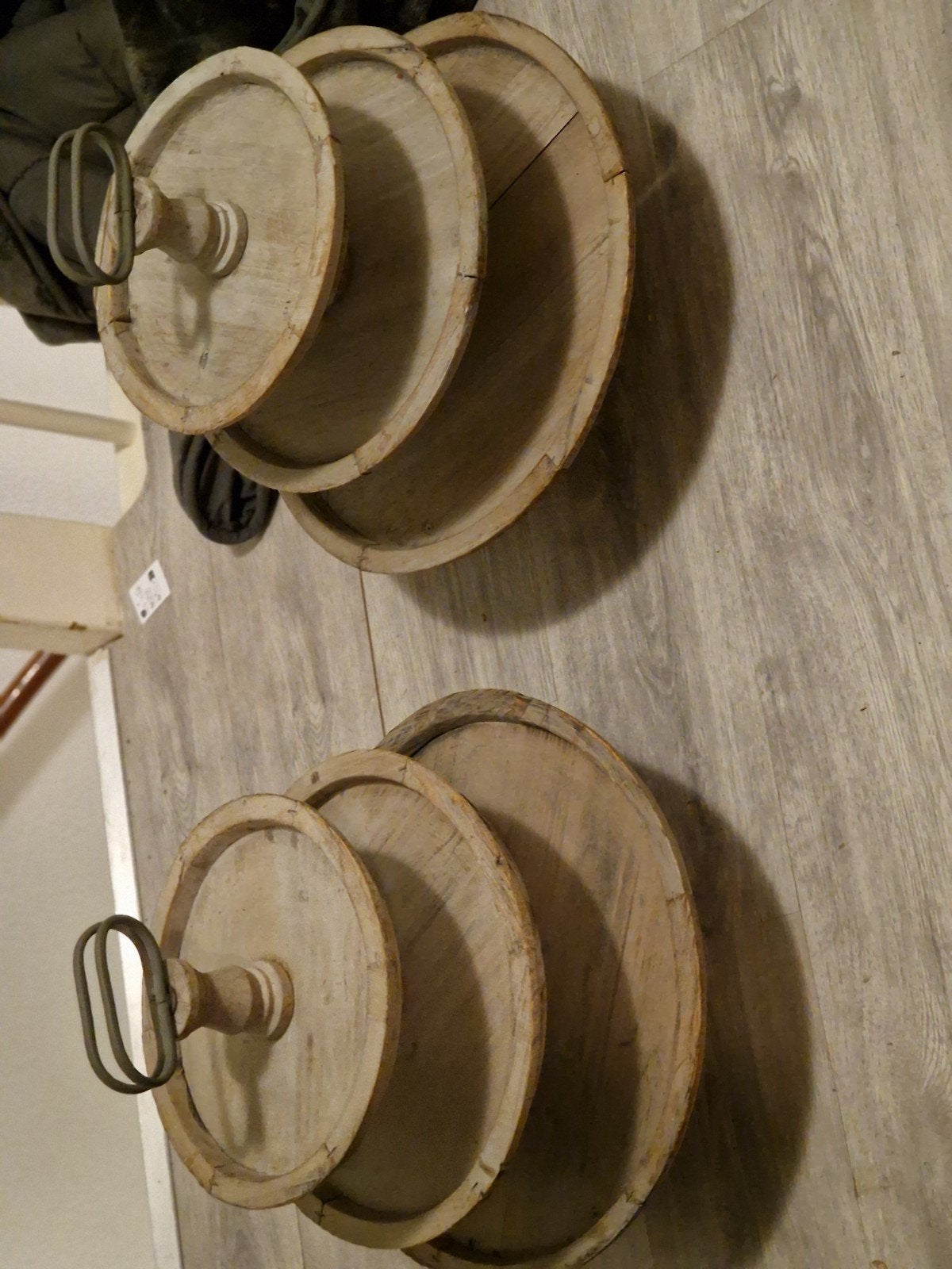 Set van 2 houten etagères met 3 lagen, Antiek en Kunst, Ophalen