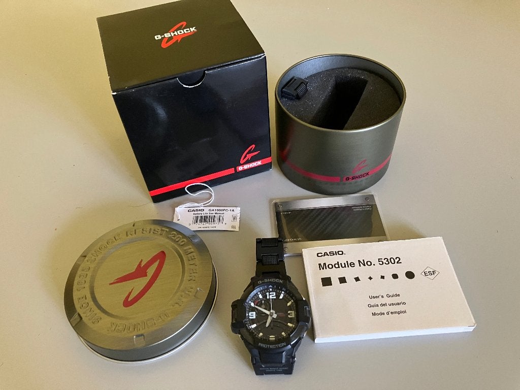 Horloge Casio G-Shock GA1000FC - 20 bar kompas temperatuur, Staal, Polshorloge, Ophalen of Verzenden, Zo goed als nieuw