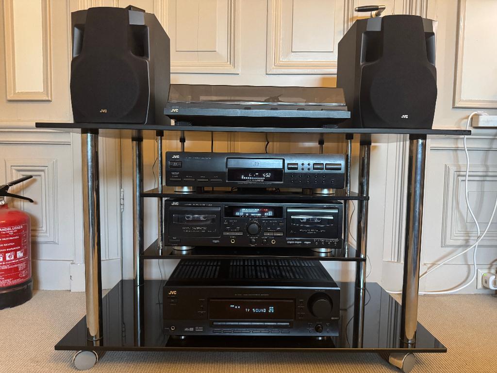 JVC STEREOSET PLATENSPELER CASSETTE CD-SPELER RECEIVER '90, Ophalen, Gebruikt, JVC, Losse componenten