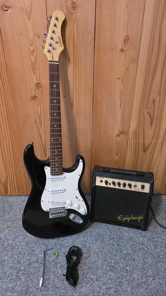 Complete set elektrische gitaar en Epiphone versterker + acc, Ophalen, Solid body, Epiphone