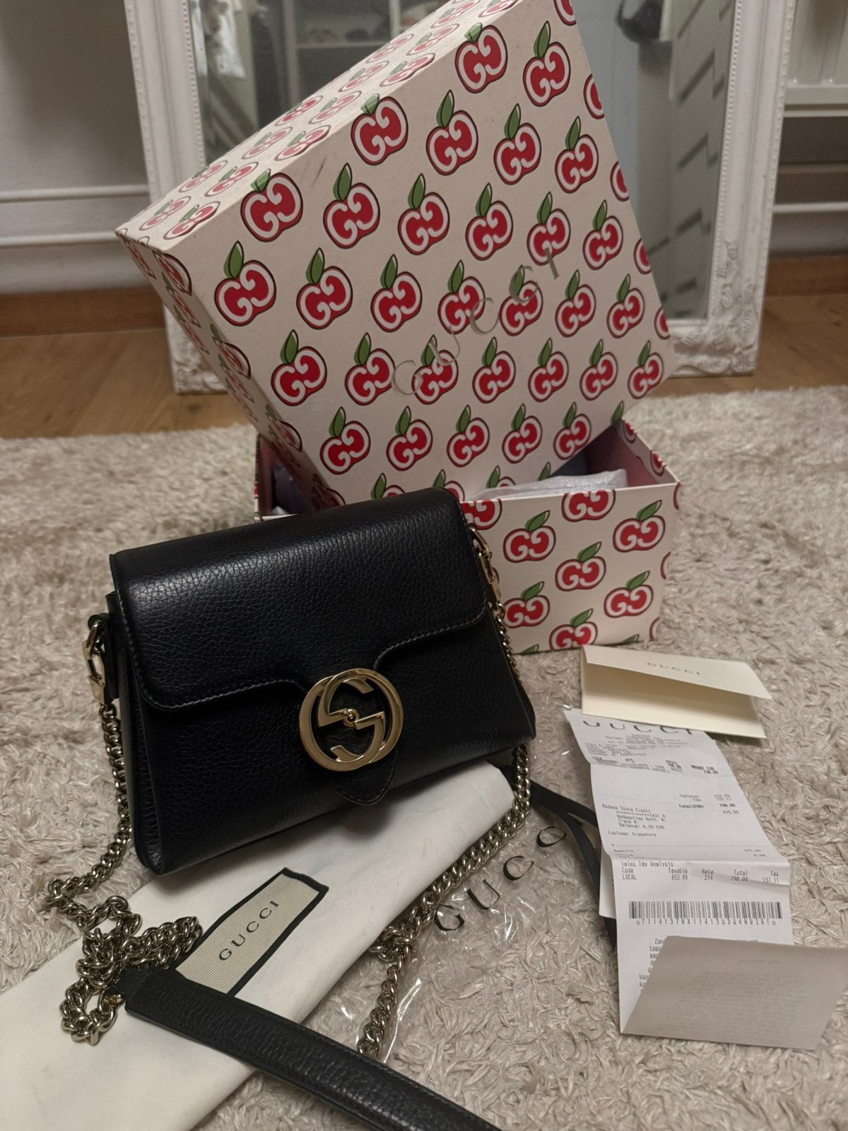 Gucci tas interlocking G zwart, Sieraden, Tassen en Uiterlijk, Tassen | Damestassen, Ophalen, Zo goed als nieuw, Zwart, Schoudertasje
