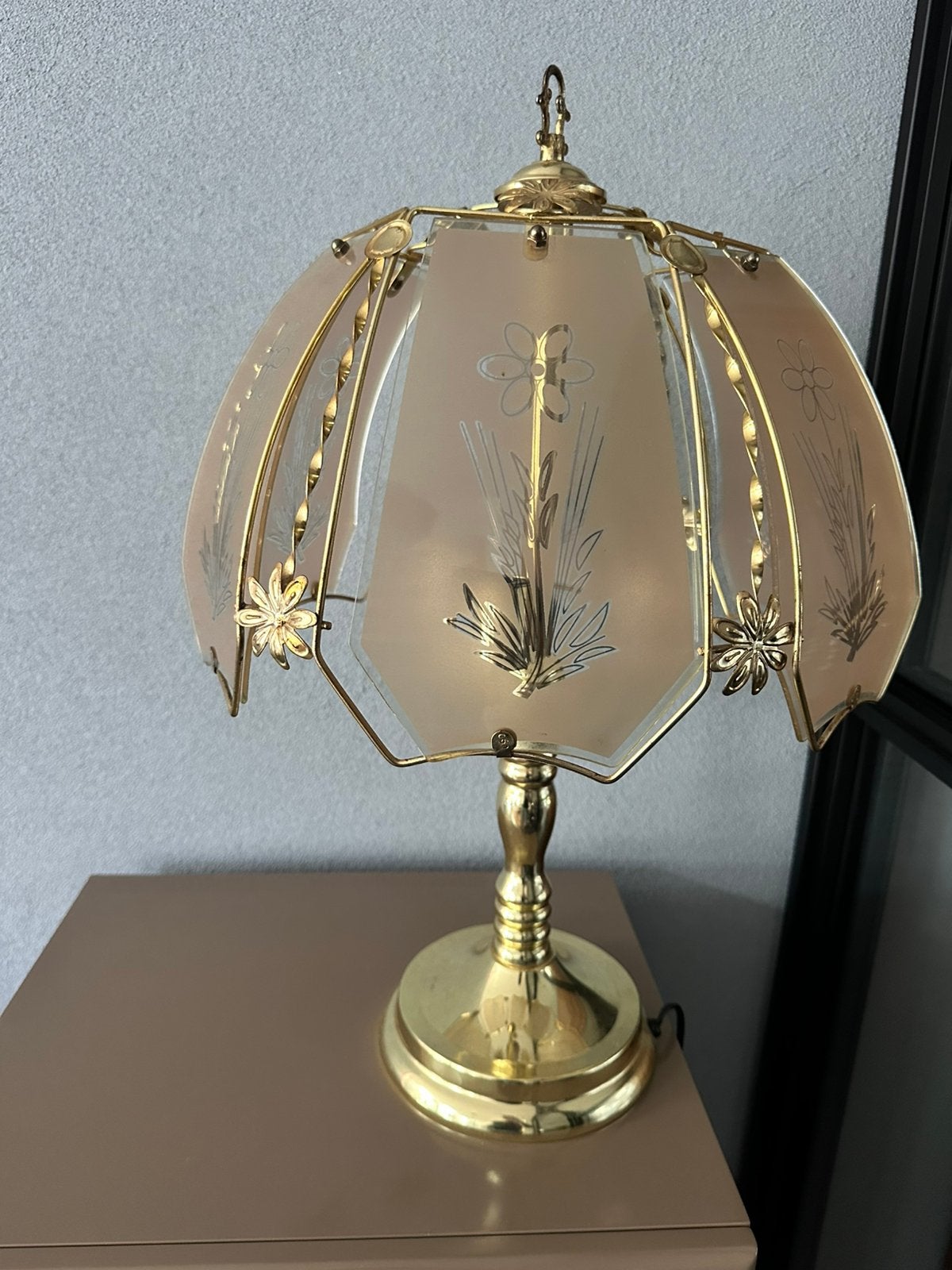 Vintage West-Duitse hollywood messing lamp, Ophalen, Zo goed als nieuw, Vintage