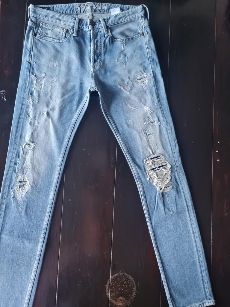 DENHAM BOLT SKINNY FIT STRETCH SUPERDESTROY CANDIANI 32 /34, Kleding | Heren, Spijkerbroeken en Jeans, Ophalen of Verzenden, Zo goed als nieuw