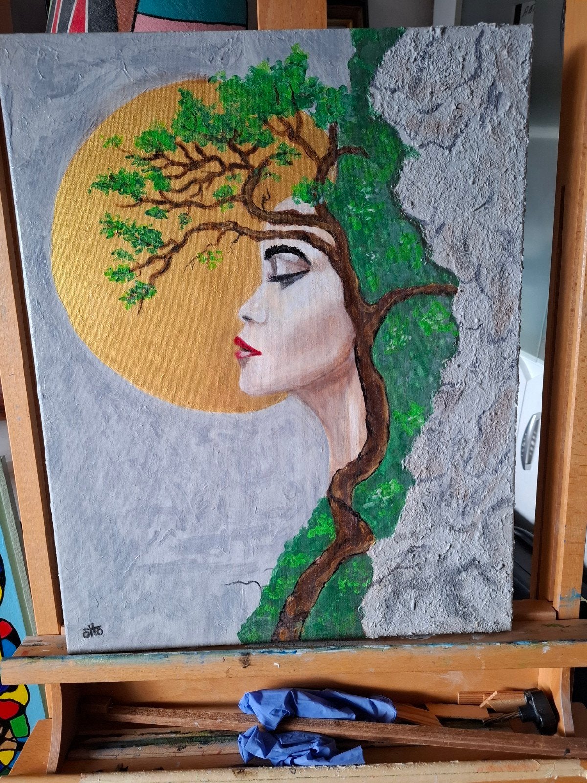 Modern Schilderij 'Vrouwenboom' - Eigen Werk 40x50 cm, Ophalen of Verzenden