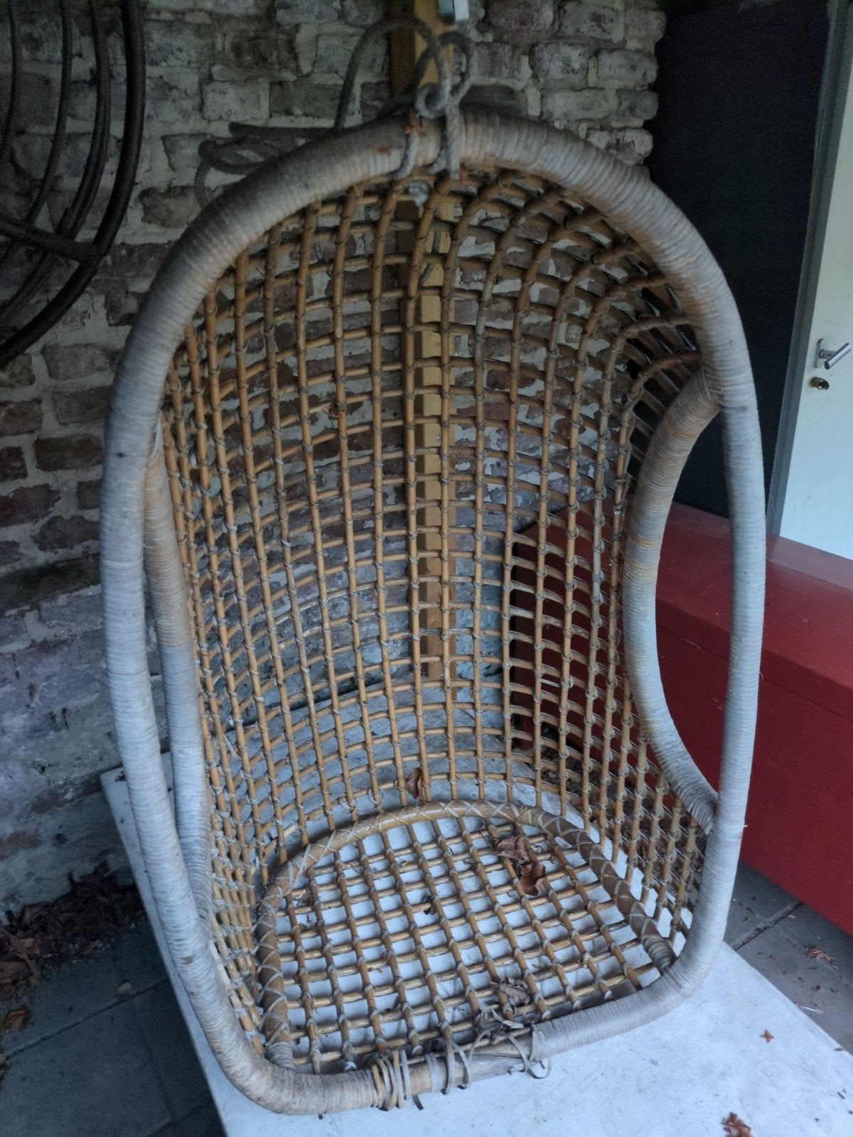 Vintage rotan hangstoel - uniek design, Antiek en Kunst, Ophalen of Verzenden
