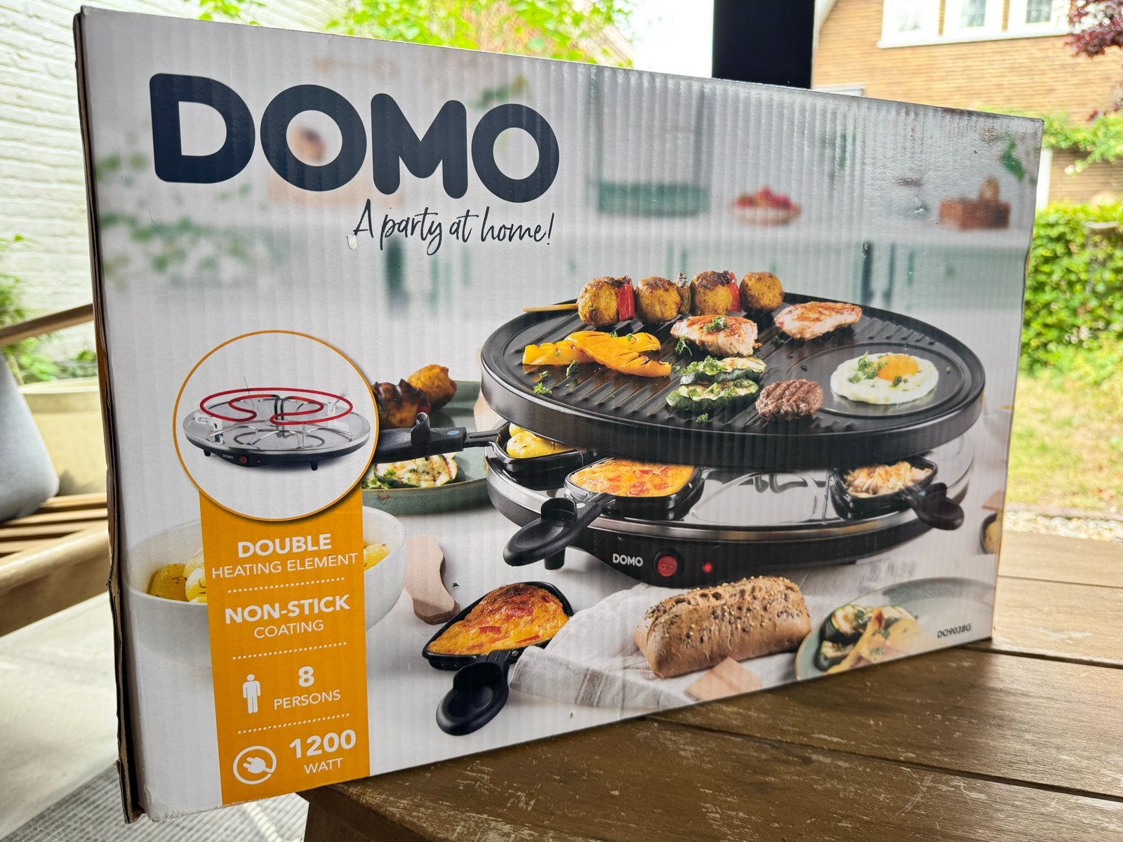 Domo Raclette-grill met dubbel verwarmingselement ongebruikt, Ophalen, Nieuw, 8 personen of meer