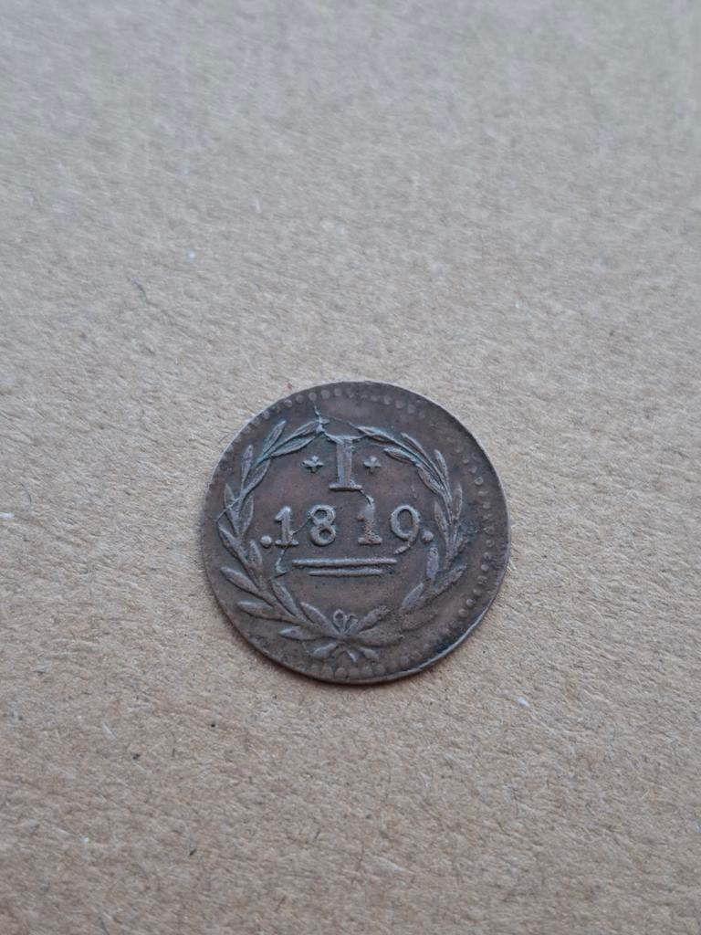 Bleyensteinse duit 1819, Postzegels en Munten, Munten | Nederland, Ophalen of Verzenden, Koning Willem I, Overige waardes, Losse munt