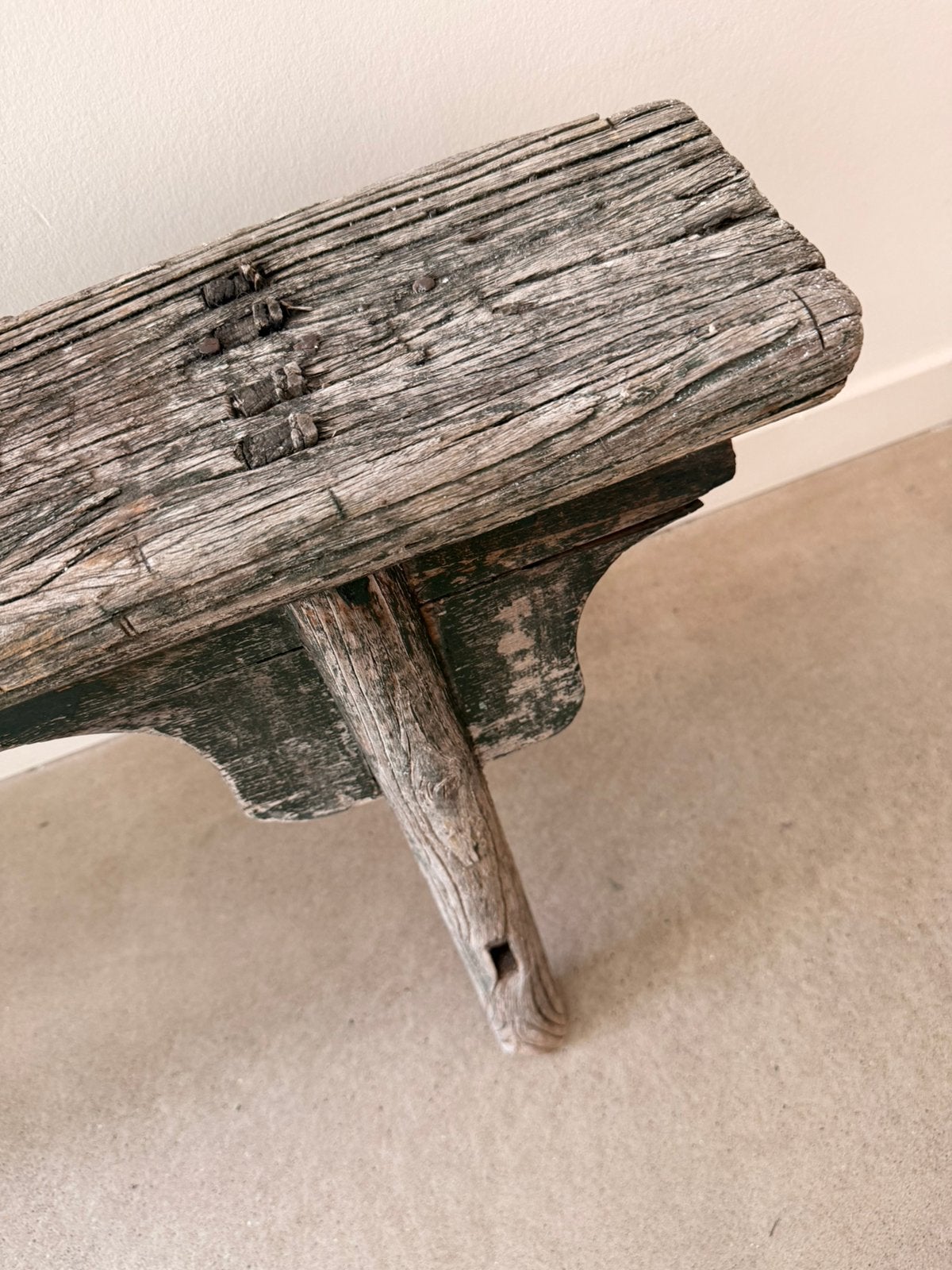 Vintage bankje van hout, Ophalen, Zo goed als nieuw, Hout