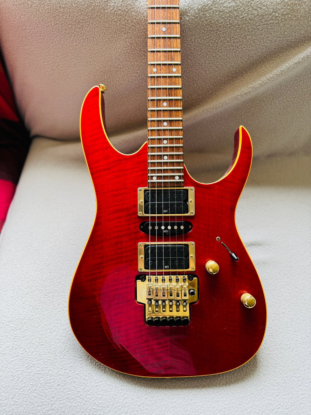 IBANEZ  RG470 FM, Ophalen of Verzenden, Zo goed als nieuw, Solid body, Ibanez