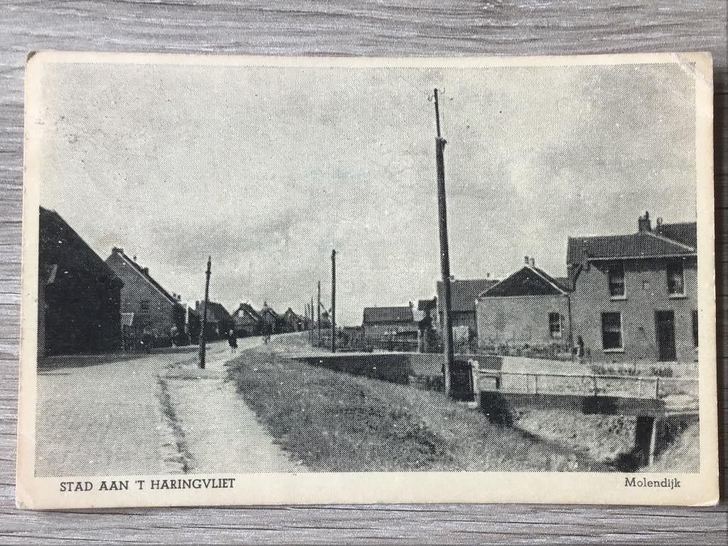 Stad a/h Haringvliet Molendijk 1954, Verzenden, 1940 tot 1960, Gelopen, Zuid-Holland