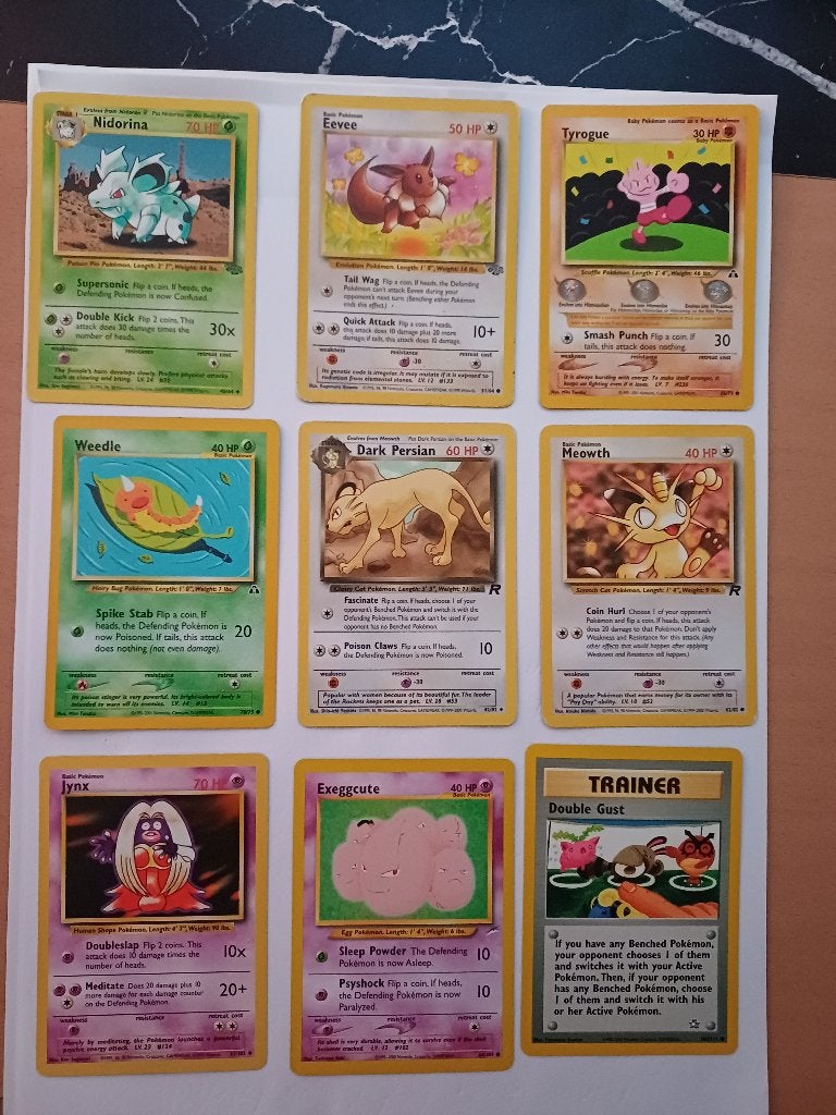 Pokémon- 9 stuks WOTC/Neo-Vintage-, Verzenden, Zo goed als nieuw, Meerdere kaarten