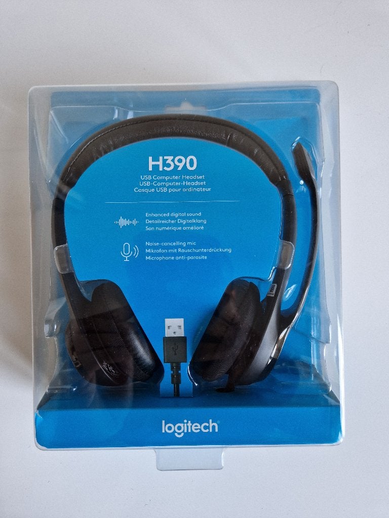 Computer Headset Logitech H390 USB Noice Cancelling Mic, Computers en Software, Logitech, Nieuw, On-ear, Ophalen of Verzenden