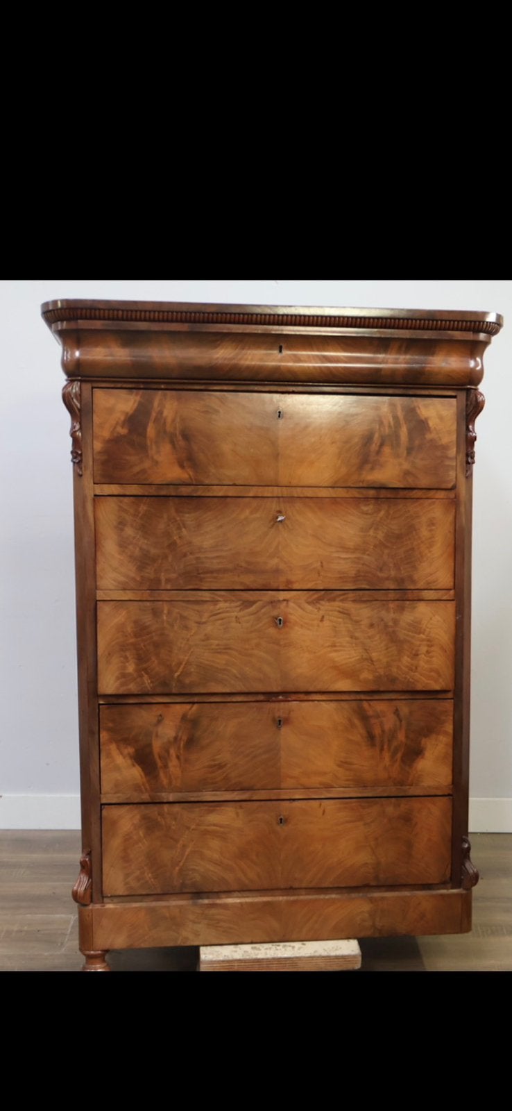 Antieke chiffonniere/ ladekast van hout, Antiek en Kunst, Antiek | Meubels | Kasten, Ophalen