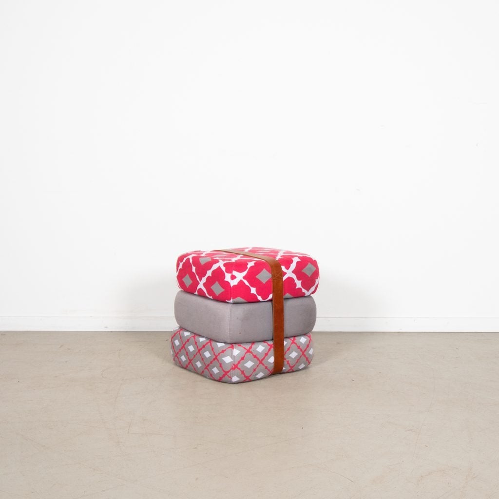 Fatboy Baboesjka Poef Rood/Grijs Stof (Patroon 2)