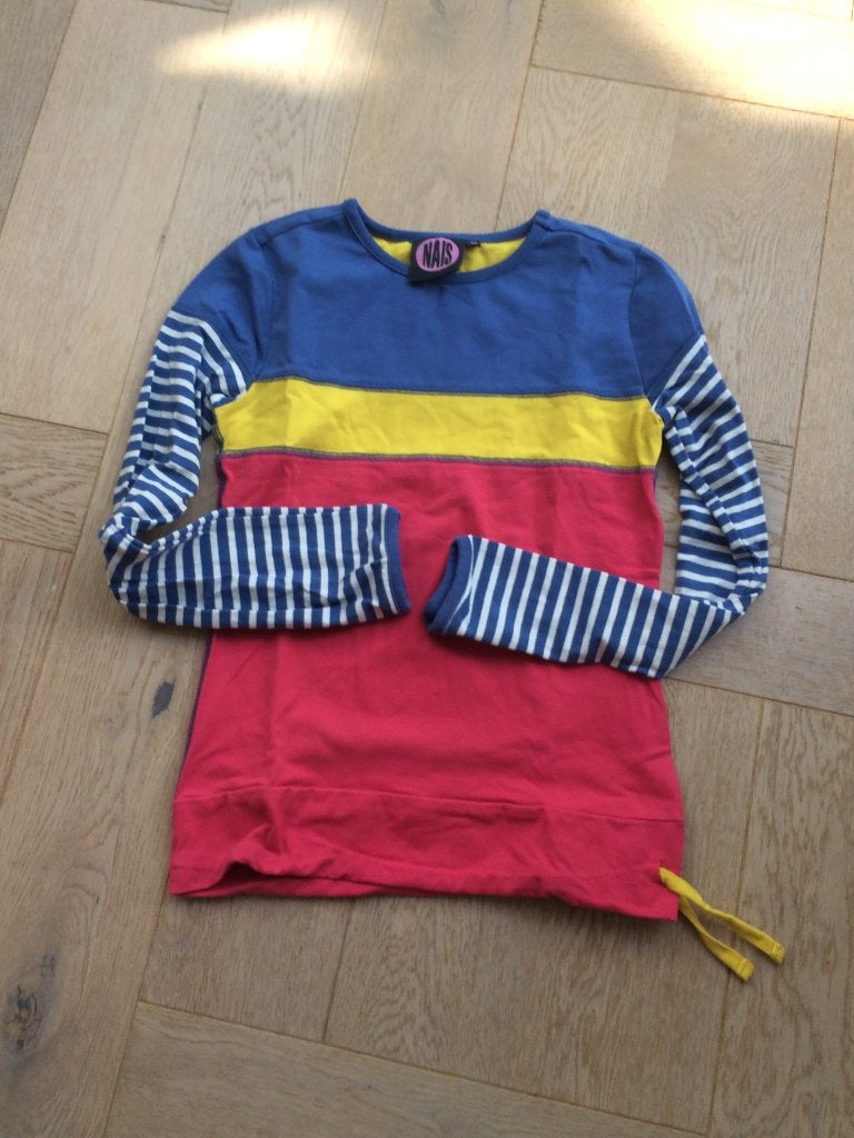 ZGAN leuke gekleurde trui/longsleeve van NAIS mt 134/140, Meisje, Zo goed als nieuw, Shirt of Longsleeve, Nais