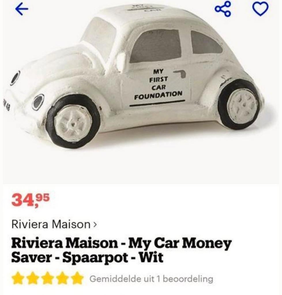 Rivièra Maison money saver spaarpot, Ophalen of Verzenden, Gebruikt, Metaal of Blik, Overige thema's