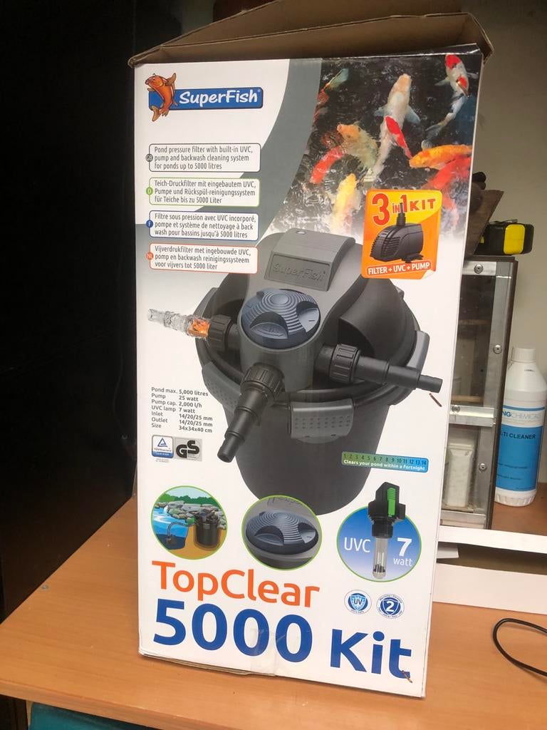 Nieuwe SuperFish TopClear 5000 Vijverpomp met UVC-filter, Ophalen, Nieuw, Elektrisch, Overige typen