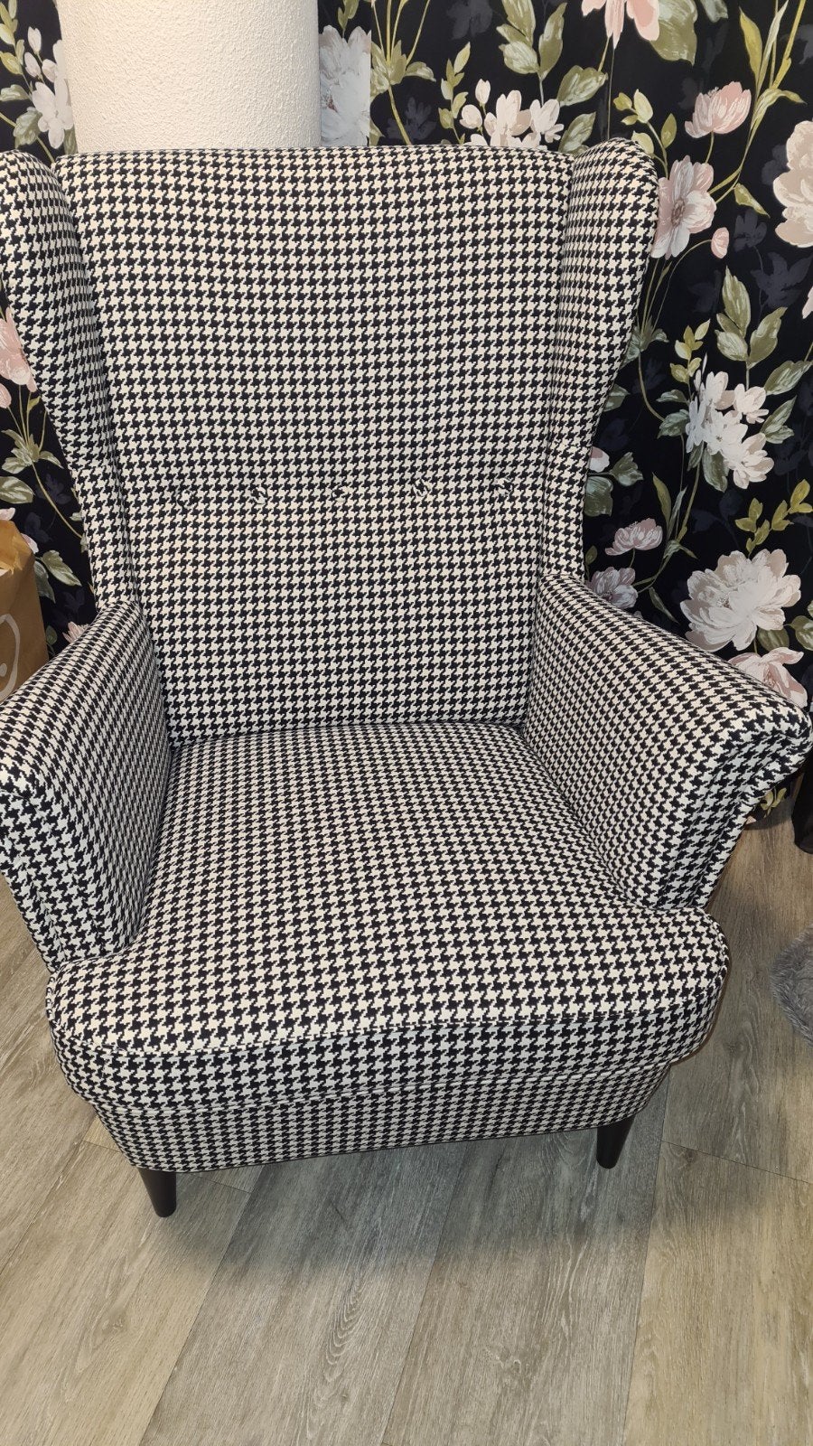 IKEA STRANDMON fauteuil (zwart/beige), Ophalen, Zo goed als nieuw