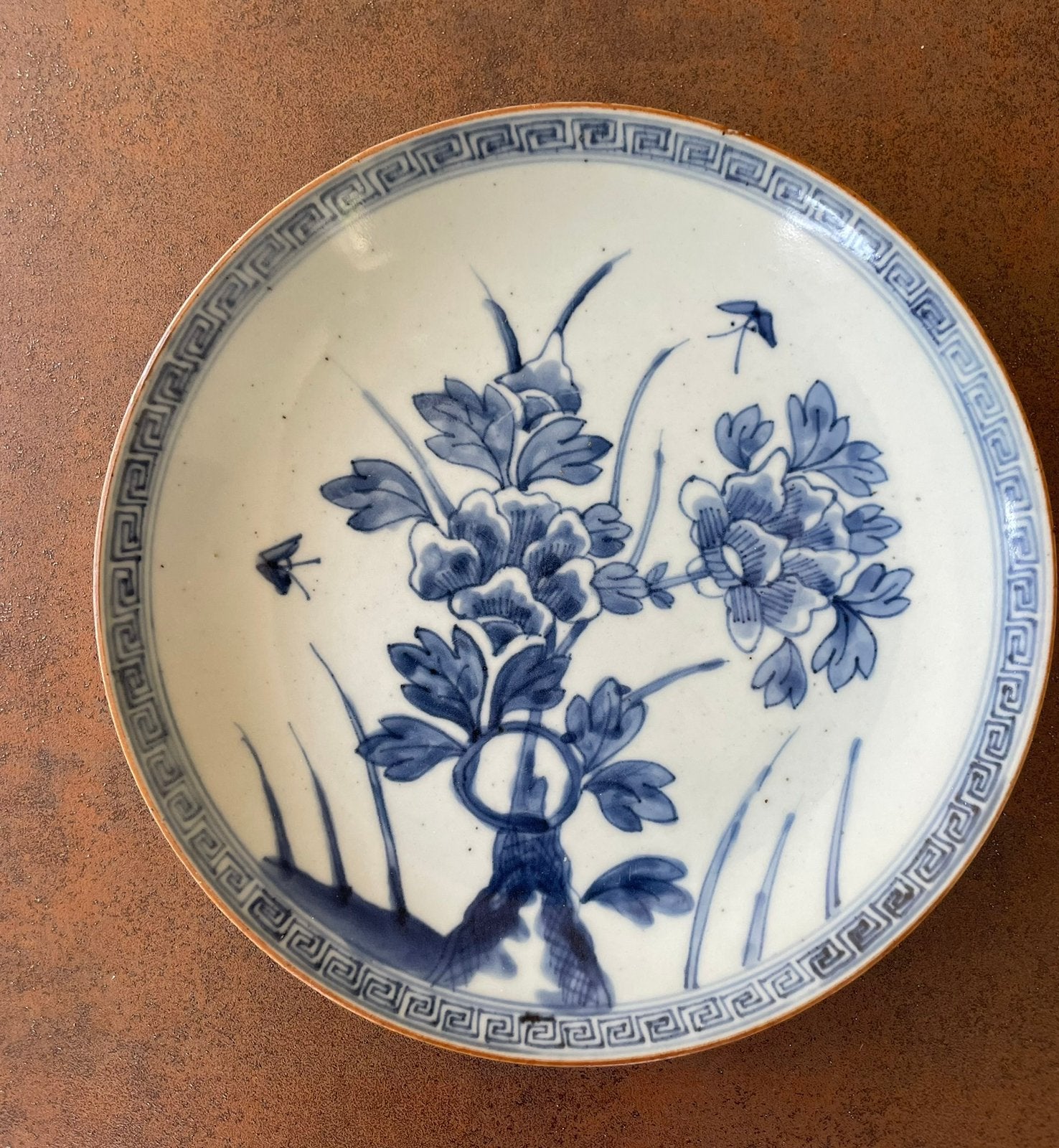 Antiek Chinees Blauw-Wit Porseleinen Bord - 22 cm, Ophalen