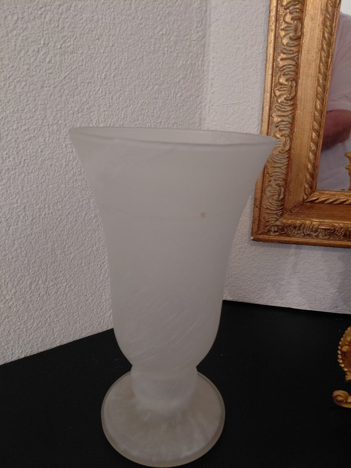 Elegante Glazen vaas gemarmerd mat glas, Ophalen of Verzenden