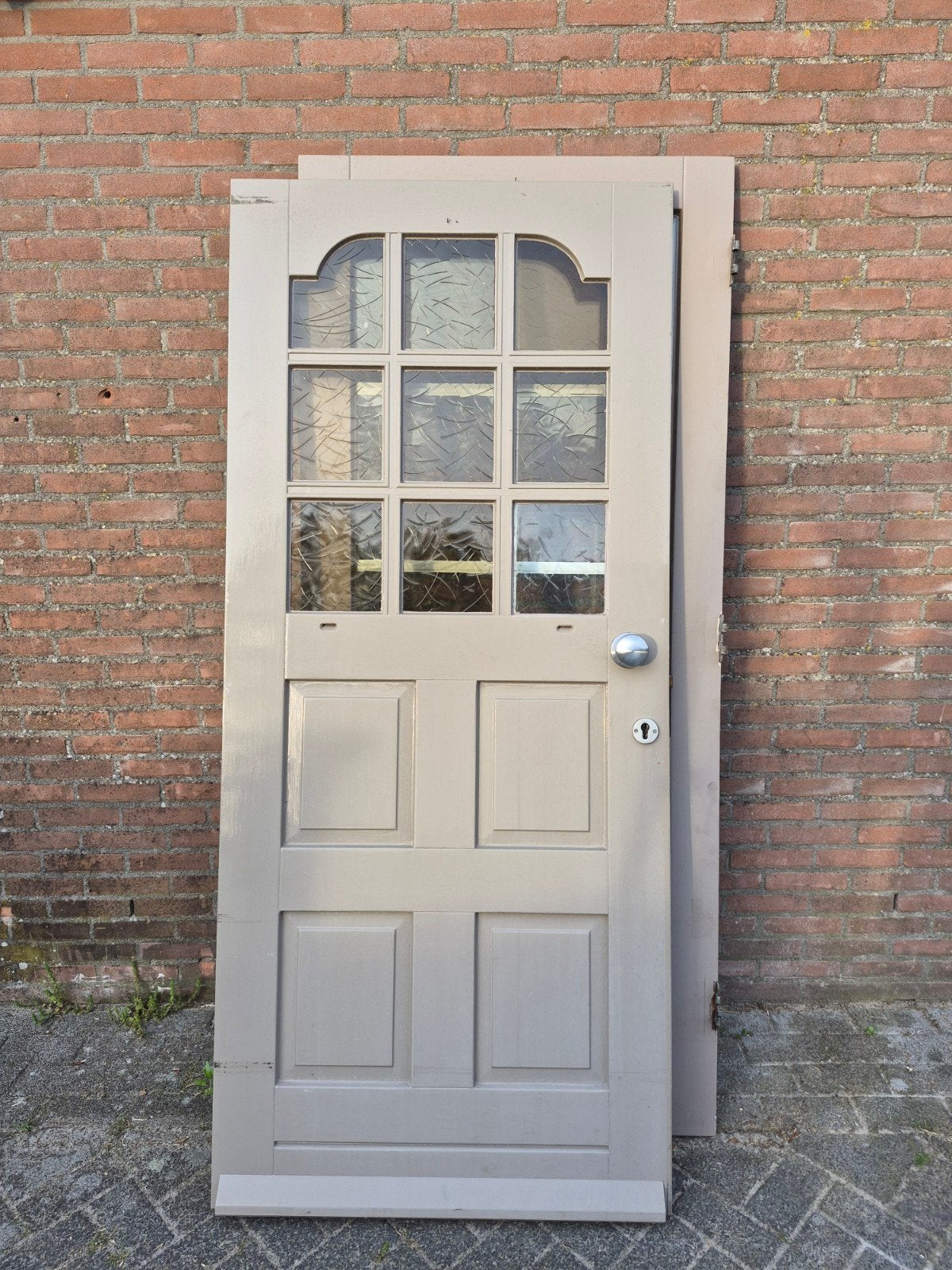 1 voordeur 93x2115 hardhout, Doe-het-zelf en Verbouw, Deuren en Horren, Ophalen, Gebruikt, Buitendeur, 200 tot 215 cm