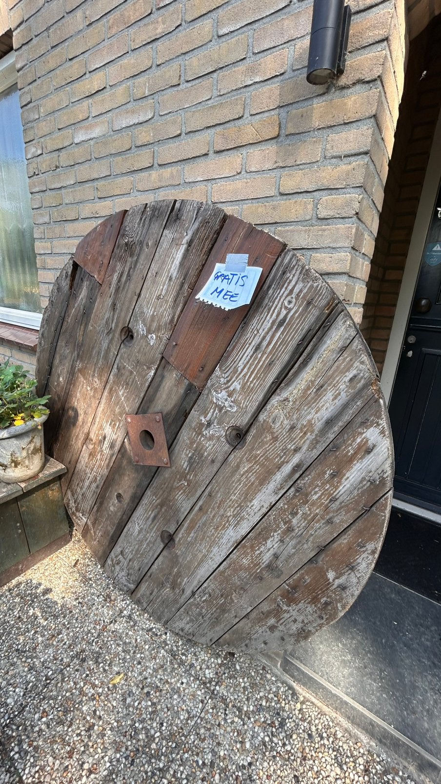 160cm schrijf van een kabelhaspel, Ophalen, Gebruikt, Rond, Hout