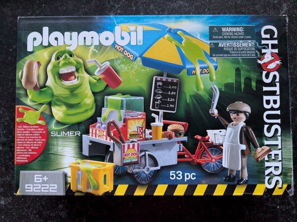 Playmobil 9222 Ghostbusters Hotdogkraam met Slimer, Gebruikt, Complete set, Voertuig, Ophalen of Verzenden