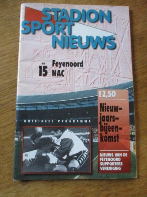 Programmaboekje 15 Feyenoord - NAC 28 januari 2001, Ophalen of Verzenden, Gelezen, Watersport en Hengelsport
