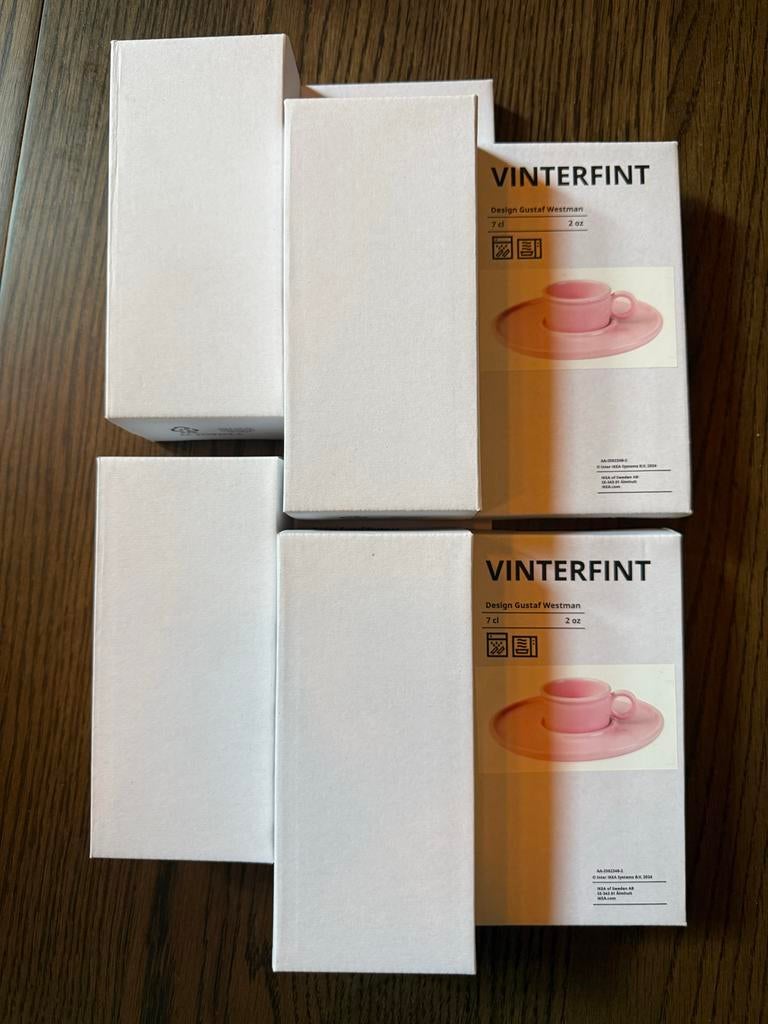 4x Nieuwe IKEA Gustaf Westman Kop en Schotel - Roze, Huis en Inrichting, Keramiek, Nieuw, Ophalen of Verzenden, Overige stijlen