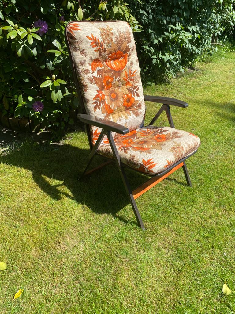 Retro campingstoel, vintage campingstoel in zeer nette staat, Caravans en Kamperen, Ophalen, Campingstoel