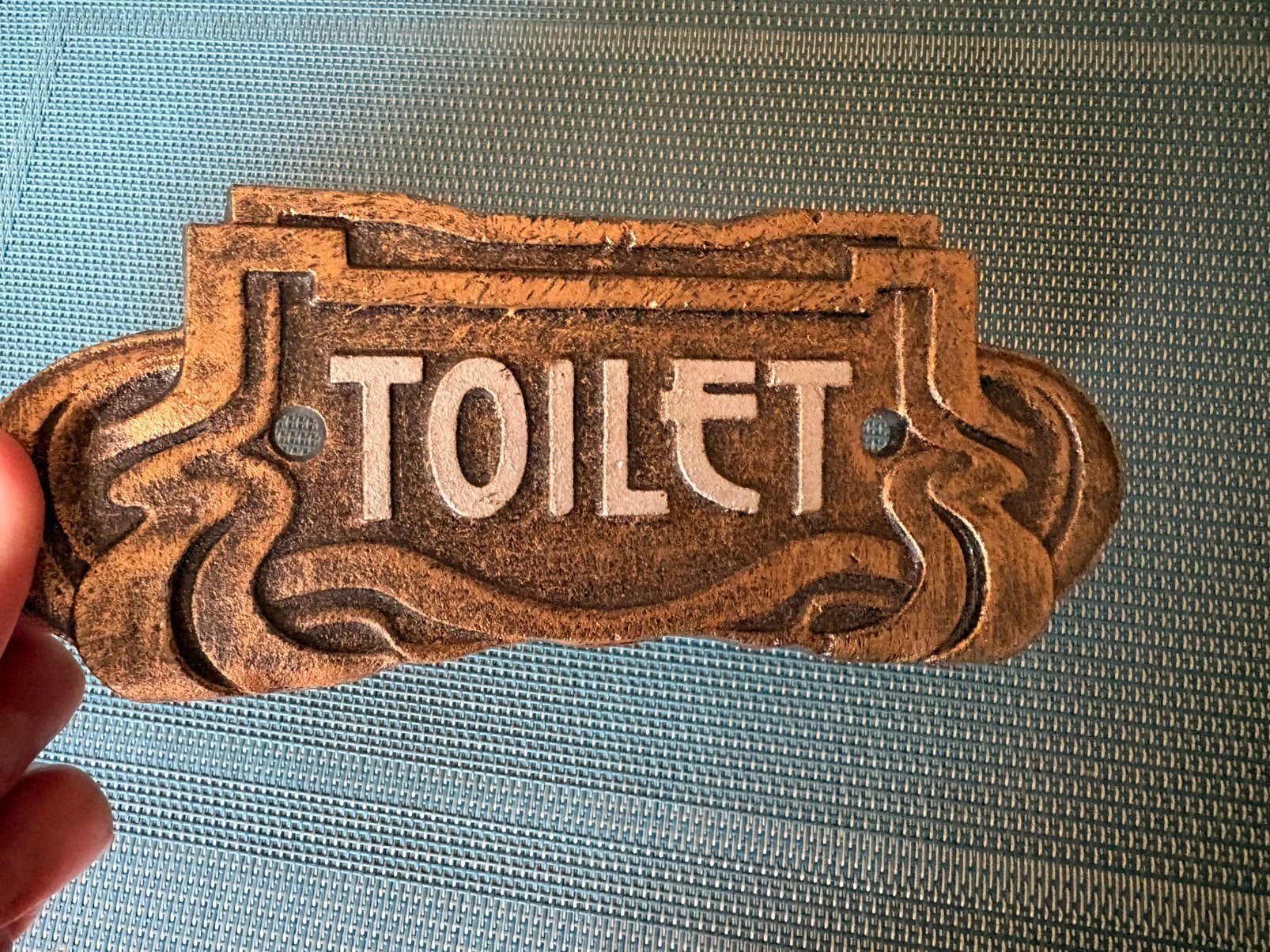 Gietijzeren bordje ‘Toilet’  Art Deco, Ophalen of Verzenden, Gebruikt