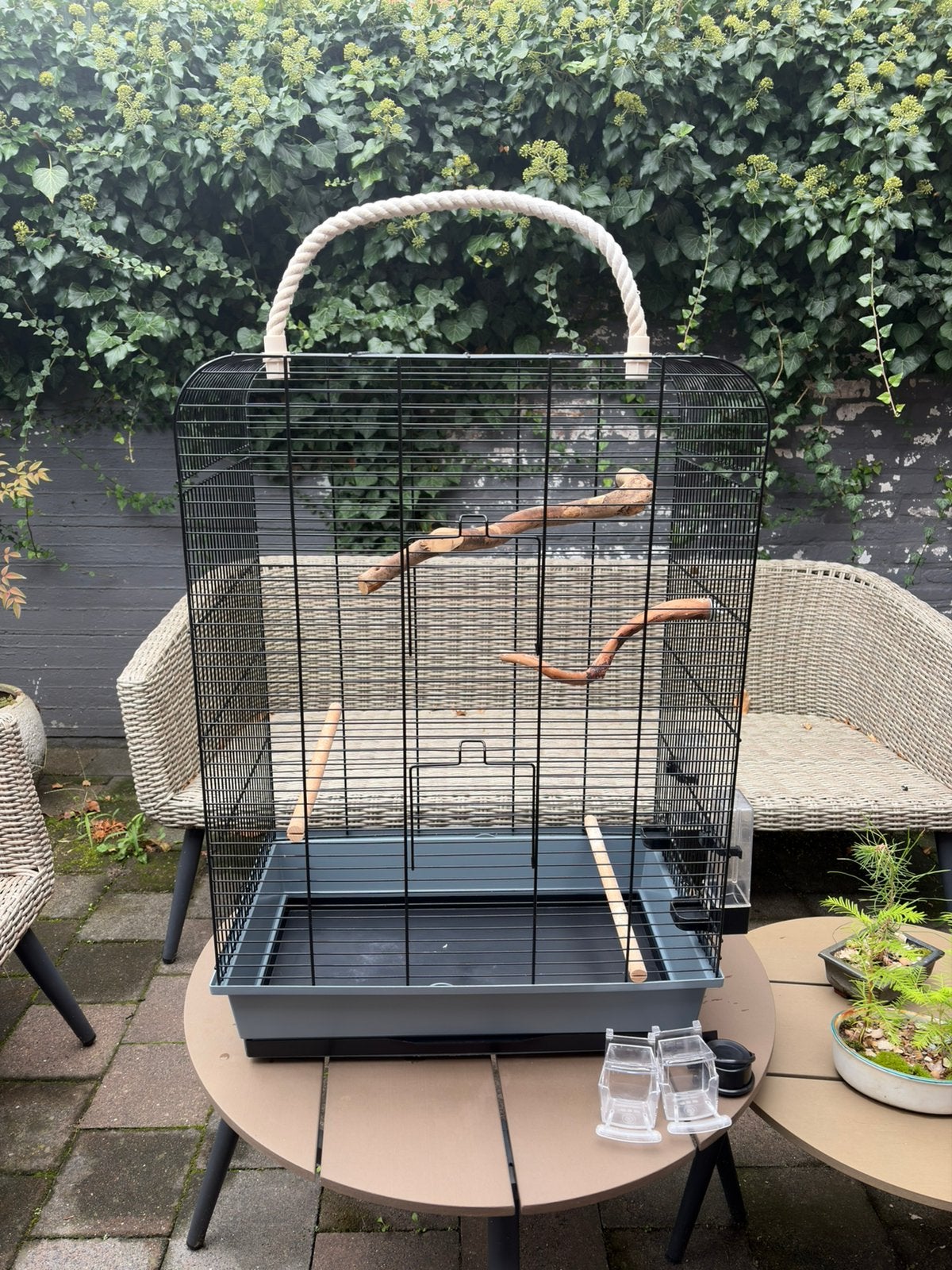 Mooie grote vogelkooi zgan, Dieren en Toebehoren, Ophalen, Gebruikt, Metaal, Vogelkooi