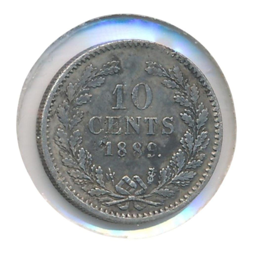 Nederland 10 Cent 1889 Willem III (Fraai+), Postzegels en Munten, Munten | Nederland, Koning Willem III, Zilver, Ophalen of Verzenden