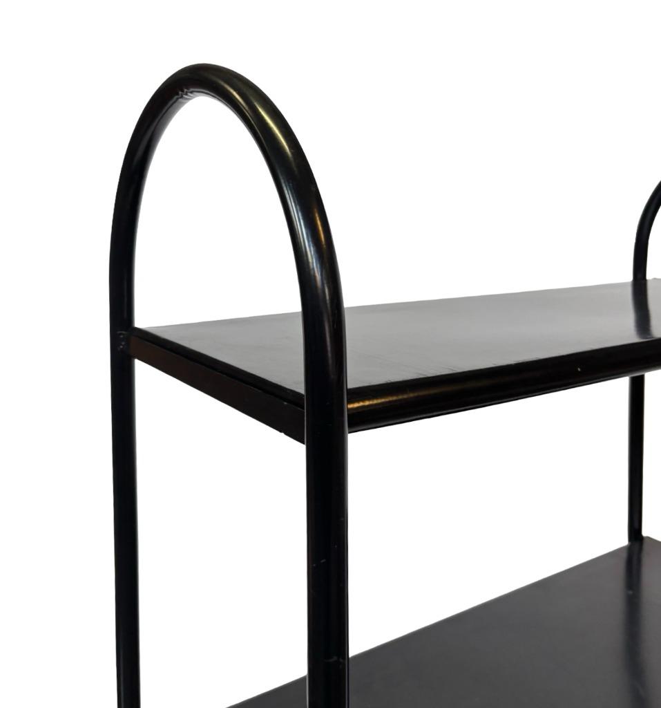 Vintage kast roomdivider staal jaren 80 zwart functioneel, Met plank(en), Gebruikt, Vintage, Vintage