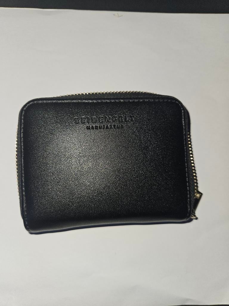 Zwarte Seidenfelt Portemonnee met Rits, Sieraden, Tassen en Uiterlijk, Portemonnees, Overige merken, Leer, Zwart, Nieuw