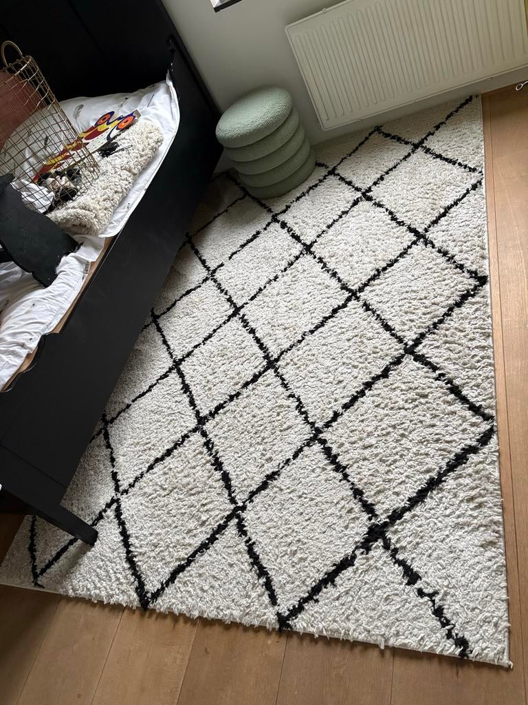 Mooi dik kleed 230x160 met antislip, Ophalen, Wit, 150 tot 200 cm, 200 cm of meer