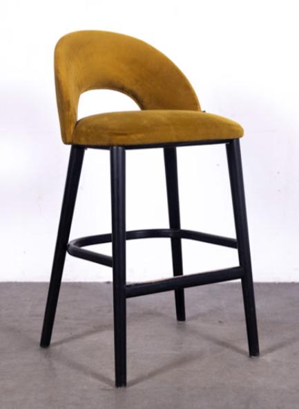 Barkruk Lipa velvet geel Kaja (14 stuks), Met voetsteun, 60 tot 90 cm, Ophalen of Verzenden, Metaal