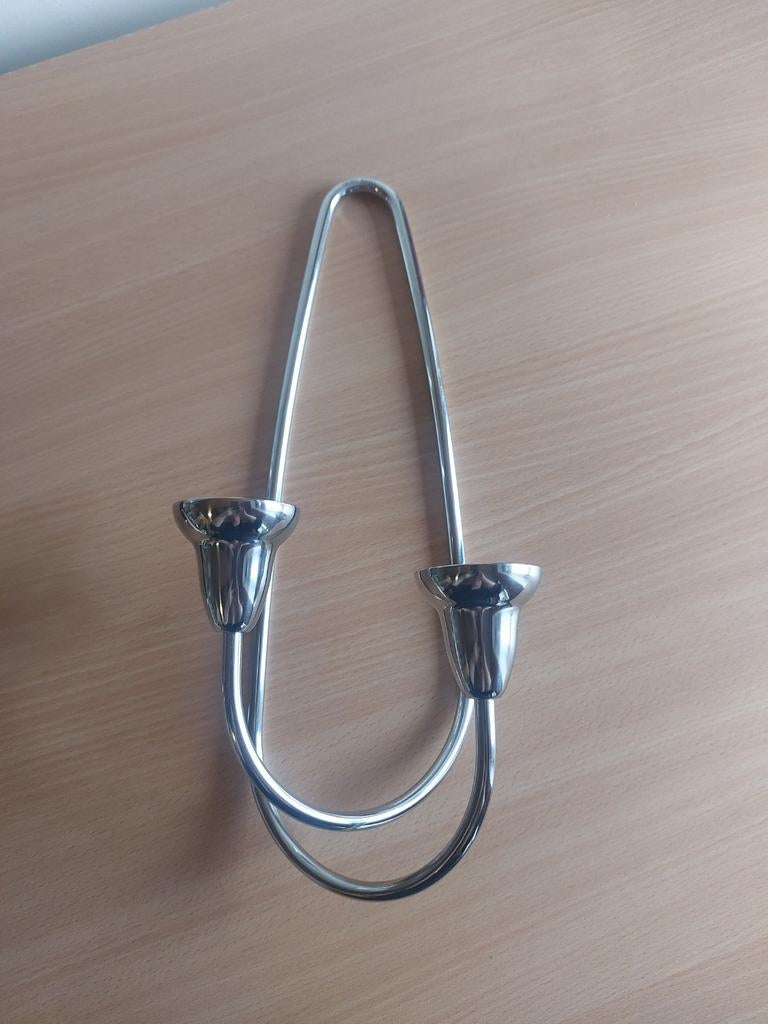 Georg Jensen Swing wandkandelaar glanzend, Gebruikt, Overige kleuren, Ophalen of Verzenden, Metaal