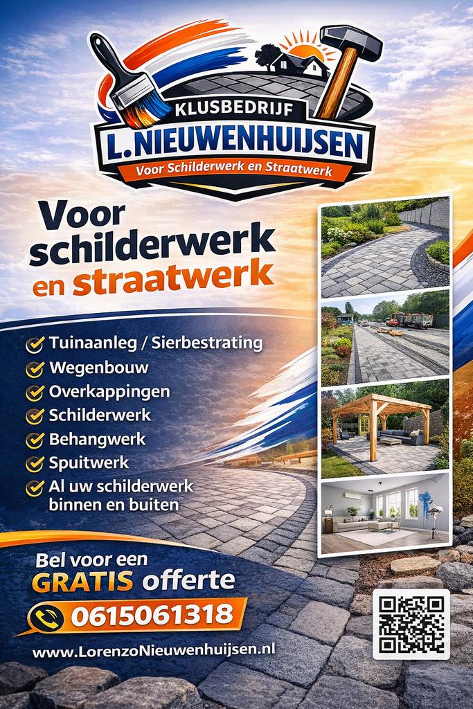 Stratenmaker/ schilder aangeboden, Tickets en Kaartjes, Evenementen en Festivals, Drie personen of meer, Meerdaags
