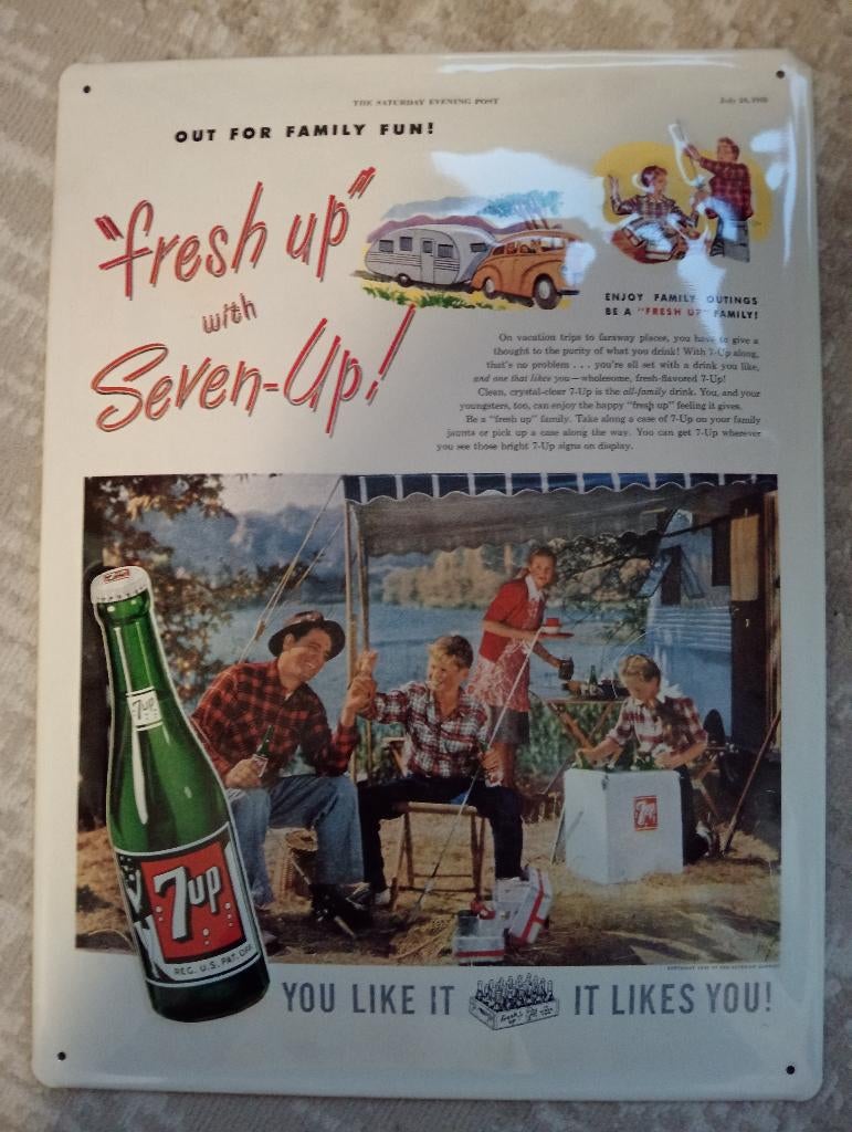 Reclame bord Seven-Up, Ophalen of Verzenden, Nieuw, Reclamebord