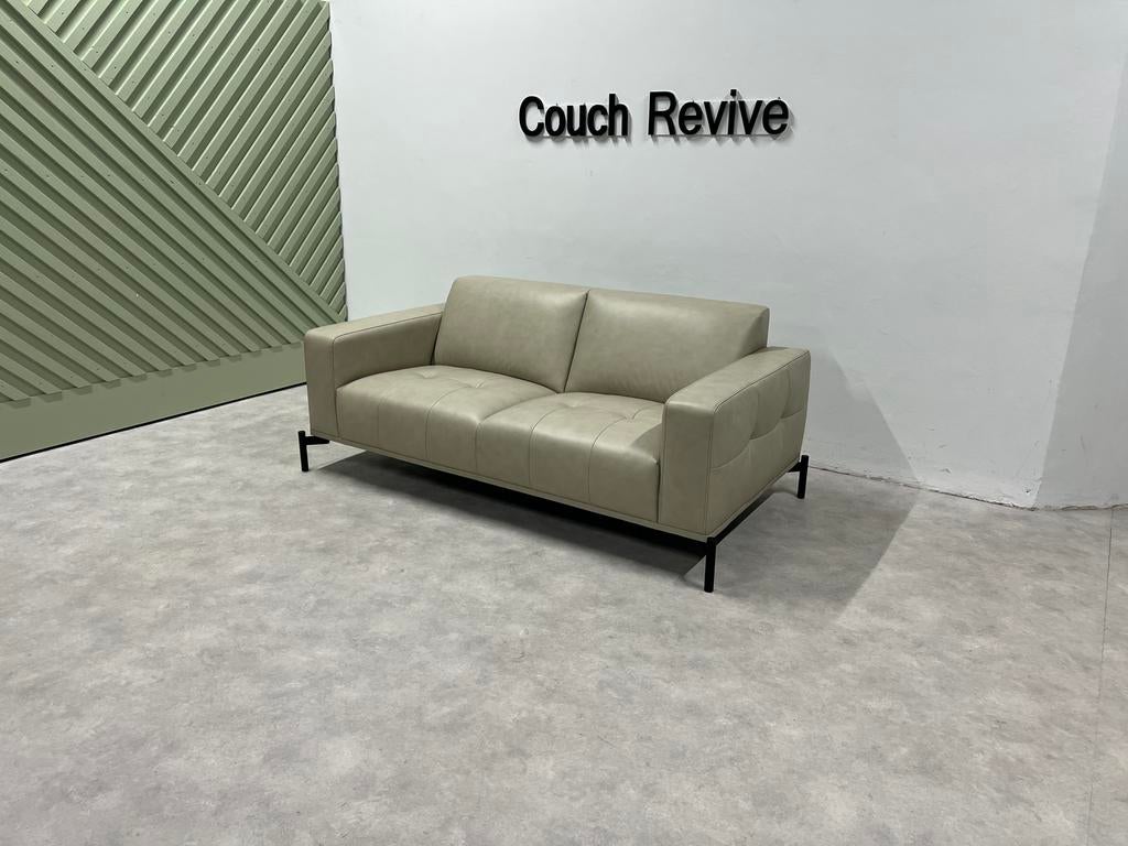 GRATIS LEVERING Z.G.A.N beige leren bank 195x95 Gereinigd