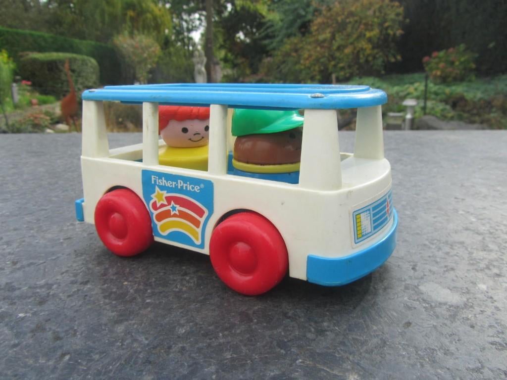 Fisher price    schoolbus 1990, Ophalen of Verzenden, Zo goed als nieuw, Speelset